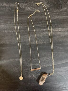 Gold-Tone Crystal Pendant & Bar Layering Necklaces - Women Jewelry